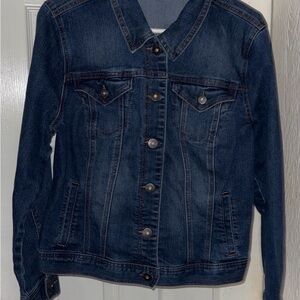 Style & Co Denim Jacket Women’s Large Dark Wash…Excellent